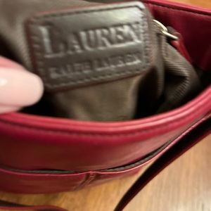 Ralph Lauren crossbody dark red leather bag